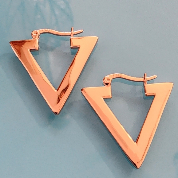 NWT SAVVY CIE JEWELS- Silver 18K Rose Gold Plated Sterling Silver Drop Earrings - Picture 6 of 10